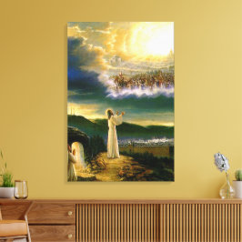 Himmel begrüßt Embrace Jesus in der Abenddämmerung Leinwanddruck