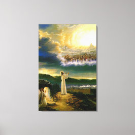 Himmel begrüßt Embrace Jesus in der Abenddämmerung Leinwanddruck