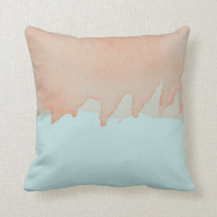 Himmel-Blau-und Orangen-Aquarell-Malerei-Kunst Kissen