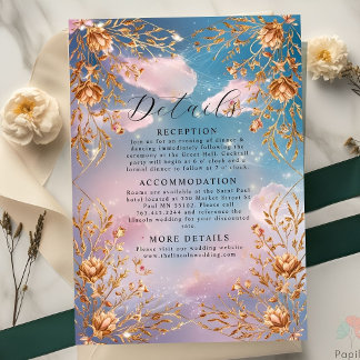 Himmel der Liebe Goldene Blume Hochzeit Begleitkarte