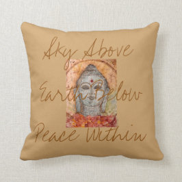 Himmel-Erdfriedensbuddha-Aquarell-Kunst-Kissen Kissen