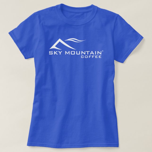 Himmel-Gebirgskaffee-Logo-grundlegender T-Shirt (Design vorne)