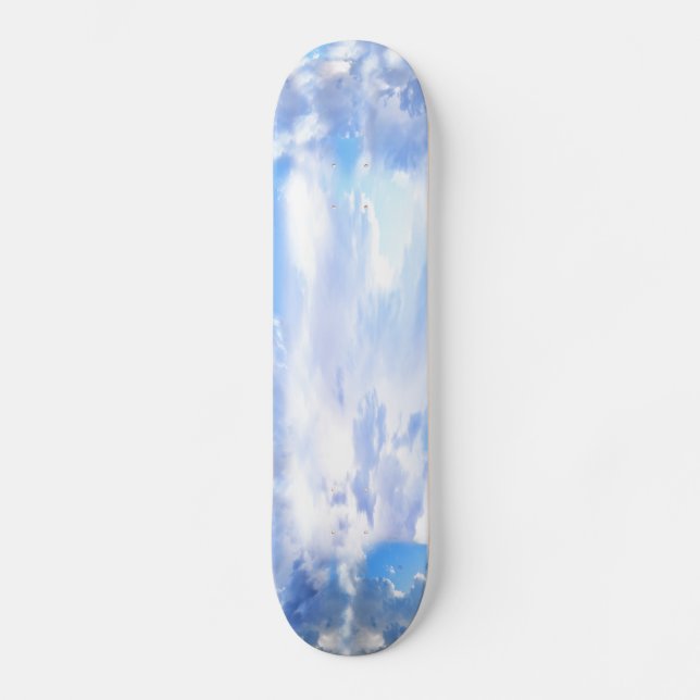 Himmel ist das Skateboard der begrenzten Ausgabe (Vorderseite)