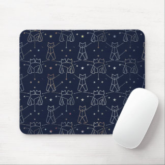 Himmel Katzen Konstellation Navy Blau Mauspad