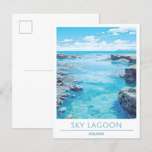Himmel Lagune Island Vintage Reise Postkarte
