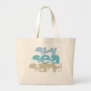 Himmel-Meersand-Strand-Tasche Jumbo Stoffbeutel