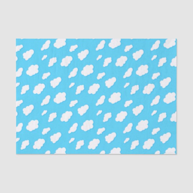Himmel mit blauen und flauschigen weißen Wolken -  Seidenpapier (Vorderseite)