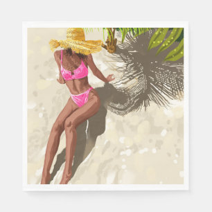 Himmel oben, Sand unten, Ruhe im Poster, Frau Serviette