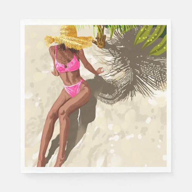 Himmel oben, Sand unten, Ruhe im Poster, Frau Serviette (Vorderseite)