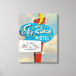 Himmel-Ranch-Motel-Zeichen Leinwanddruck