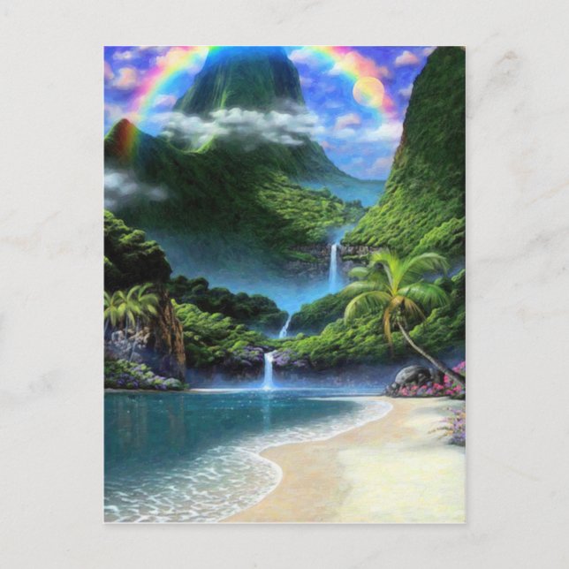 Himmel Regenbogen 2 Postkarte (Vorderseite)