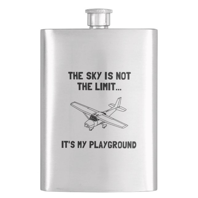 Himmel-Spielplatz-Flugzeug Flachmann (Vorderseite)