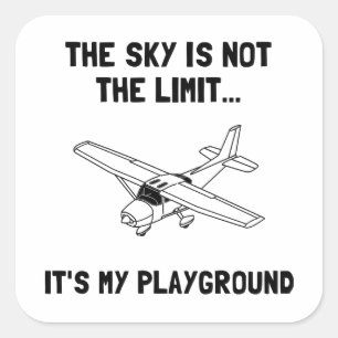 Himmel-Spielplatz-Flugzeug Quadratischer Aufkleber
