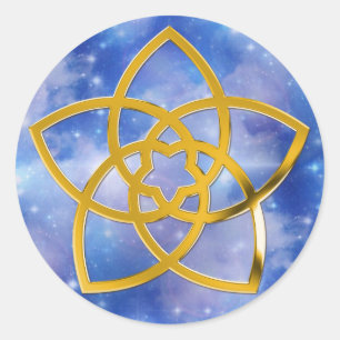Himmel Symbol-Venus-Blume/GOLD  Runder Aufkleber