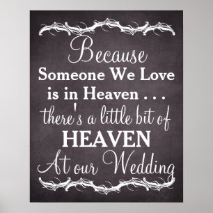 Himmel Tribut liebe Menschen Schultafel Hochzeitss Poster