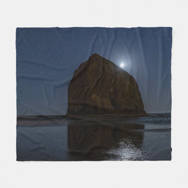 Himmel über dem Haystack Rock | Cannon Beach, Oreg Fleecedecke (Vorderseite (Horizontal))