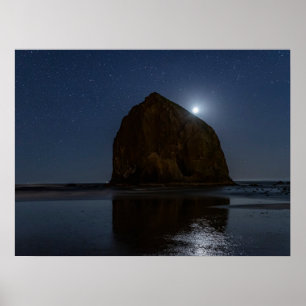 Himmel über Haystack Rock   Cannon Beach, Oregon Poster