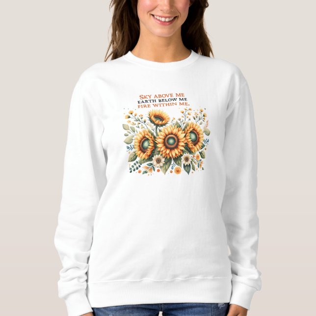 Himmel über mir Sonnenblume Sweatshirt (Vorderseite)