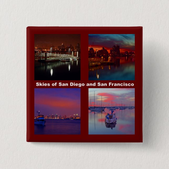 Himmel über San Diego und San Francisco Button (Vorderseite)