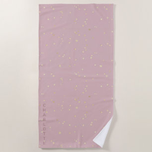 Himmel und goldene Sterne minimalistisch Strandtuch