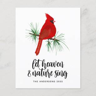 Himmel und Natur Sing Kardinal Weihnachtskarte