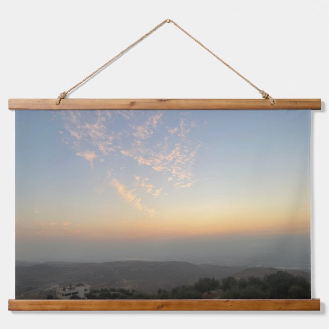 Himmel und Wolken Wandteppich Mit Holzrahmen (Vorne)