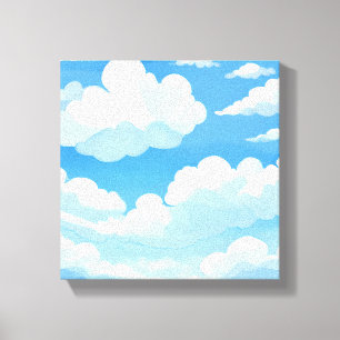 Himmel voller Wolken   Blaue Sky-Malerei in Wasser Leinwanddruck