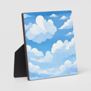 Himmel voller Wolken   Wasserfarbenes Blaues Himme Fotoplatte