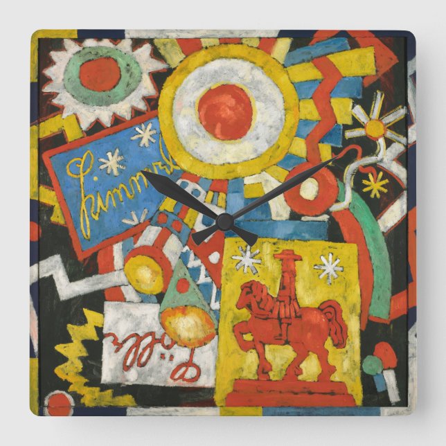 Himmel von Marsden Hartley, Vintager Expressionism Quadratische Wanduhr (Vorderseite)