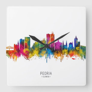 Himmel von Peoria Illinois Quadratische Wanduhr