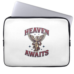 Himmel wartet Gothic Engel Vintage Sticherei Shirt Laptopschutzhülle