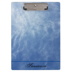 Himmel, Wolken, blau, weiß, monogramm, personalisi Klemmbrett