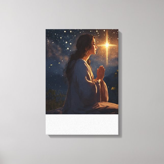 Himmelbeten: Spirituelle Night Sky Leinwand Art" (Vorderseite)