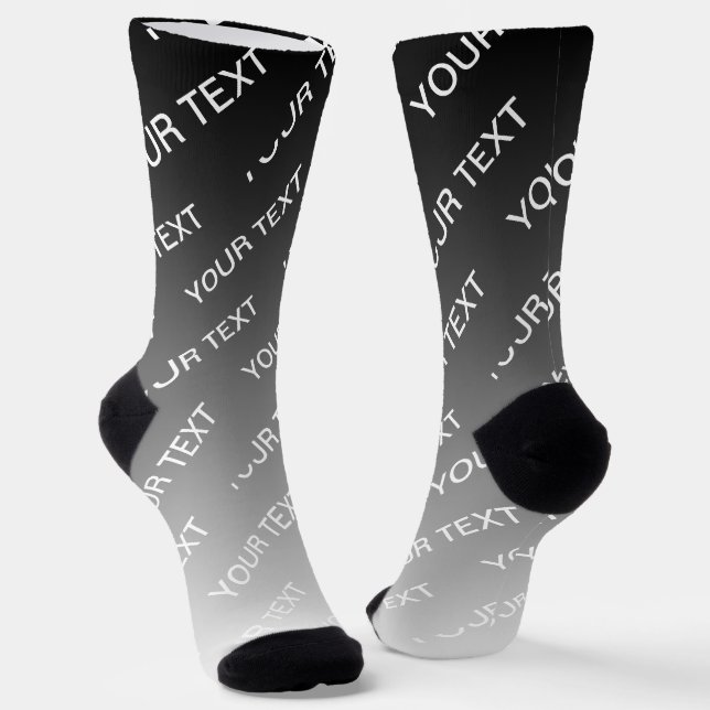 Himmelblau (änderbare Farbe!) Ombre & Textmuster Socken (Gewinkelt)