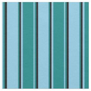 Himmelblau, Aquamarin und schwarz Muster der Strei Stoff