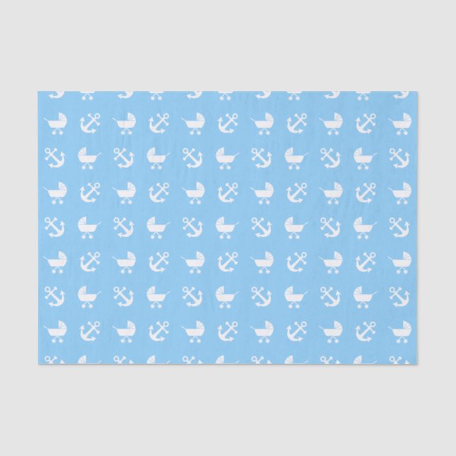 Himmelblau-Babyseemuster Seidenpapier (Vorderseite)
