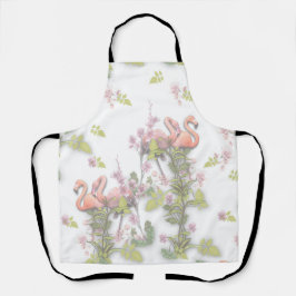Himmelblau bewölkt und Flamingos Wiederholungsdruc Schürze