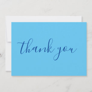 Himmelblau elegante moderne einfache Handschrift Dankeskarte