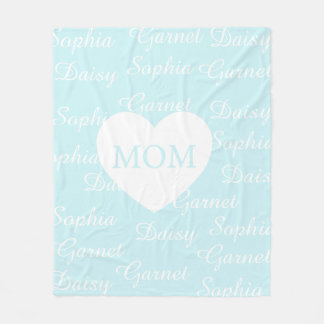 Himmelblau elegante Schrift Familiennamen Monogram Fleecedecke