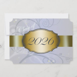 Himmelblau Ernte und Gold 2026 Abschluss Einladung