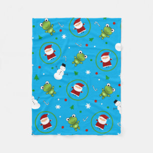 Himmelblau-Frösche-Skihurtelmuster Fleecedecke