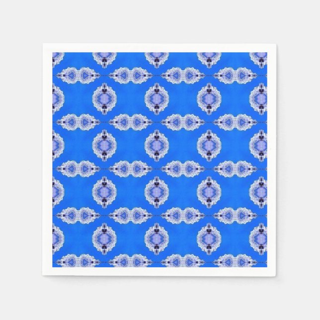 Himmelblau geometrische Kunstgestaltung Serviette (Vorderseite)