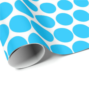 Himmelblau gepunktet modern weiß geschenkpapier