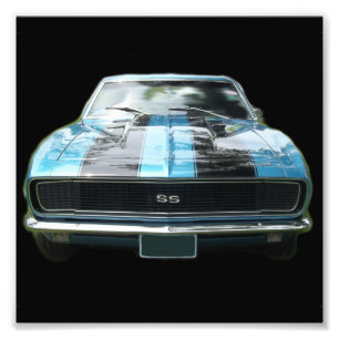 Himmelblau SS Camaro mit schwarzen Streifen Fotodruck