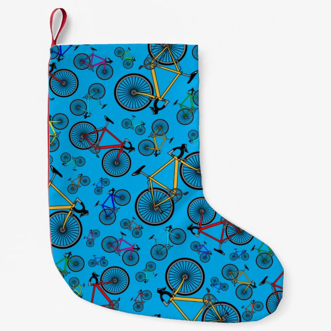 Himmelblau-Straßenfahrräder Kleiner Weihnachtsstrumpf (Vorderseite)