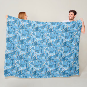 Himmelblau und blaue geometrische Formen Muster mo Fleecedecke