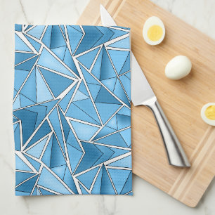 Himmelblau und blaue geometrische Formen Muster mo Geschirrtuch