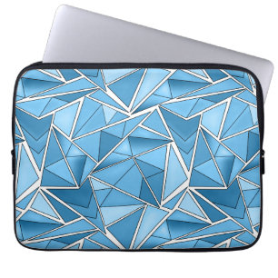 Himmelblau und blaue geometrische Formen Muster mo Laptopschutzhülle