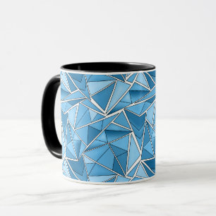 Himmelblau und blaue geometrische Formen Muster mo Tasse