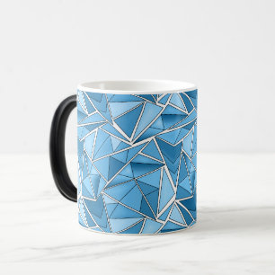 Himmelblau und blaue geometrische Formen Muster mo Verwandlungstasse